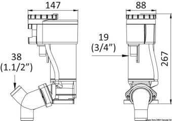 Osculati 50.205.32 - Manual-to-electric toilet conversion kit