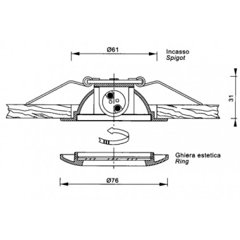 Foresti & Suardi Brass Recessed Spotlight Sextans B