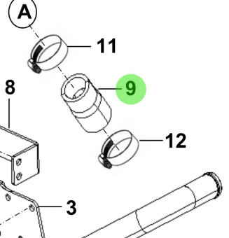 Bukh 00440-2R135 - Coolant Hose to Housing Inlet for R210J Engines