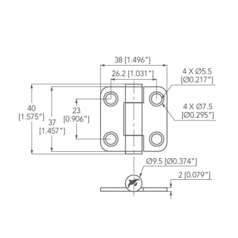Marine Town Friction Hinge 37X38 mm