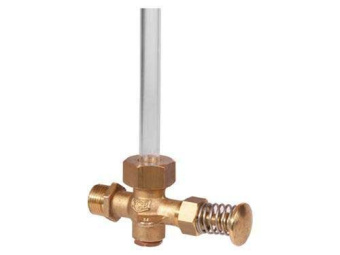 Sight Glass Tap Self-Closing by Means of Push Button, with Plug