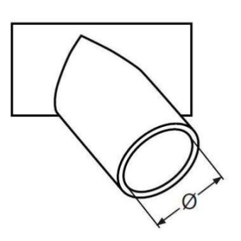 Angled Tee 60° A4 Ø22mm