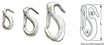 Osculati Polished Stainless Steel Jib Snap Hooks