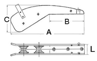 Osculati 01.336.03 - Bow Roller with Fairlead 16/25 kg