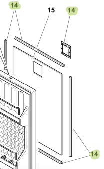Isotherm SGE00016AA - Frame Kit for Door Panel for Cruise CR65 Elegance Fridge
