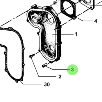 Bukh 520E3512 - Cylindrical Pin for DV24RME, DV29RME, and DV32 Hand-Start Systems