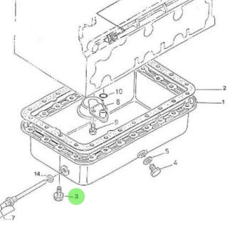 Nanni Diesel 970301949 - Oil Sump and Oil Pump Bolt for 4.190HE Engines