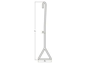 Talamex Sluice Hook SS316 75cm