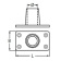 Rectangular Hand Rail Pipes Base Fitting A4 90° Ø22mm