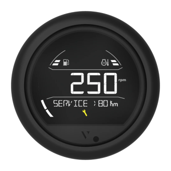 VDO B00205802 – Veratron VL Digital Tachometer Black 85 mm Round Bezel