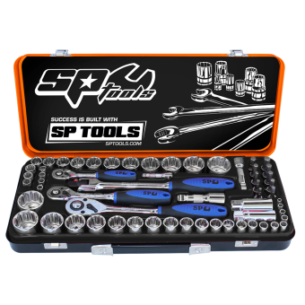 SP Tools 1/4"DR, 3/8"DR & 1/2"DR Socket Set - 12PT Metric/SAE (59 pcs)