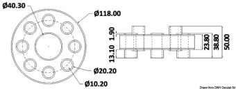 Osculati 52.290.08 - Elastic coupling joint 8 bores