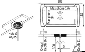 Osculati 14.515.17 - ROKK Wireless Catch Watertight Battery Charger - 10 W