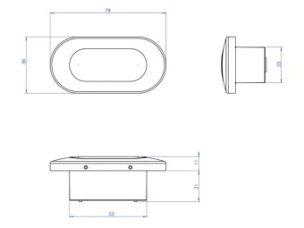 Talamex Recessed Lamp Merak 12V, 4 LED, Stainless Polished