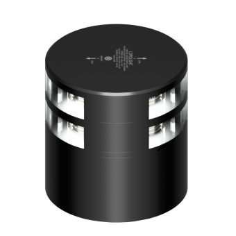 Lopolight 201-012ST-B-180-CD - Navigation Light 2NM 180° White, Double, Black W/Conn & Alu-Base CD