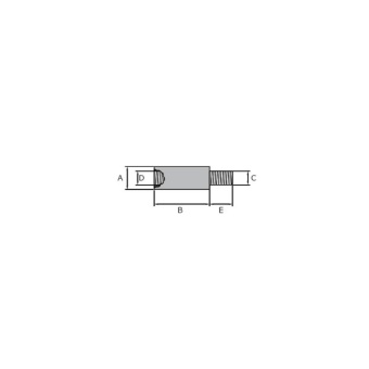 Super Marine Zinc Pencil Anode For Volvo-Penta Engines - Ø10 x 30 mm - M8 x 7/16'' UNC