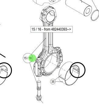Steyr 501082 - Connecting Rod Retrofit Kit with Shells for SE164E40 and SE144E38 Engines
