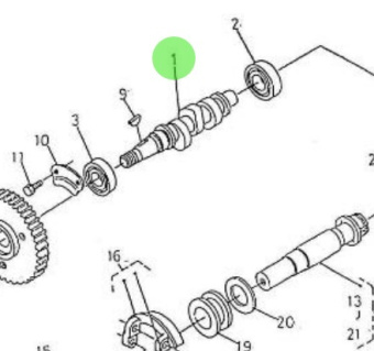 Nanni Diesel 970310372 - Fuel Injection Pump Camshaft for 3.100HE and N3.30 Engines