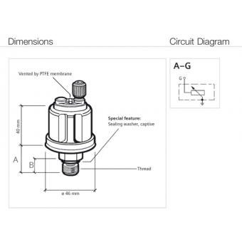 VDO VDO Sensor - Oil Pressure - A1 5 Bar - M10 x 1K