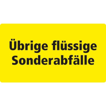 Marine Other Liquid Special Waste Identification Sticker "Übrige Flüssige Sonderabfälle", German, Soft PVC, 180×100 mm