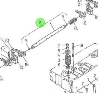Nanni Diesel 970304113 - Rocker Arm Shaft Assembly for 3.100HE Engines