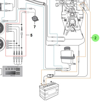 Bukh 00112-2H121 - Battery Ground Wiring Harness for R210J and S270J Engines