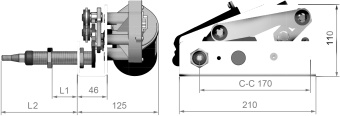 Roca 531018 - Windscreen Wiper Motor, W38, Single Shaft, 24V, 28mm Wall