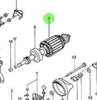 Nanni Diesel 970497304 - Starter Motor Rotor for HE Series Engines