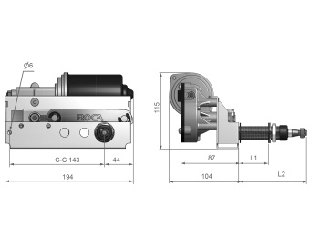 Roca 531016 W25 Windscreen Wiper Motor - 24V - 28mm Bulkhead