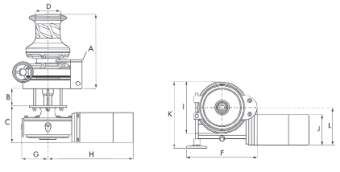 Lofrans Windlass Vertical, Model 'Project X5', 14mm, 24v, 3000w, Hydraulic, With Drum