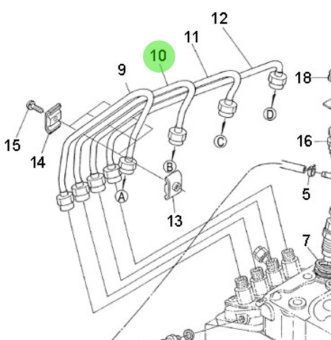 Nanni Diesel 970302818 - Fuel Injection Line for Cylinder No. 2