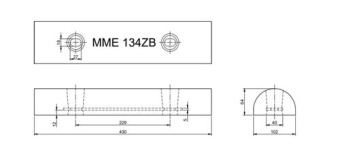 MME Hull/Rudder Anode Zinc MME134ZB