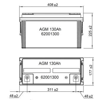 Mastervolt 62001300 - AGM Battery 12/130Ah