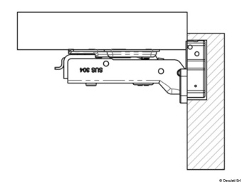 Osculati 38.526.02 - Spring Hinge For Soft Close Doors Half Overlay