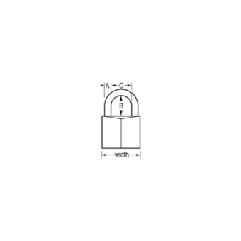Masterlock Solid Padlock With 35mm Wide Brass Housing And Brass Bracket 35mm X 16mm