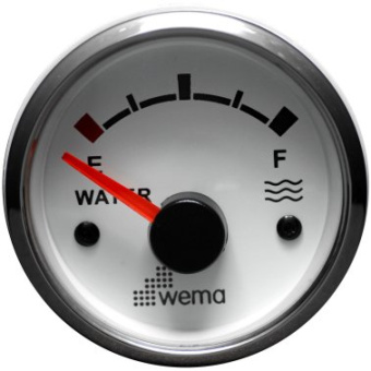 Wema 110614 Silverline Ø52mm Water Level - EU Standard 0-190 Ohm - White Chrome