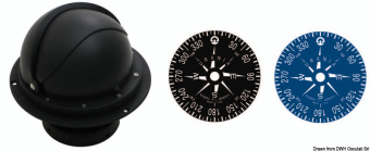 Osculati 25.028.10 - RIVIERA Compass 4" With Cover Black Rose/Black Body Topview