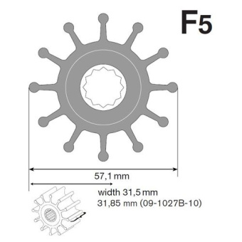 Johnson Pump 09-1027B-9 - Nitrile 12 Blade Impeller Kit for F5B Pumps