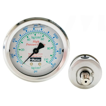 Parker 10181523CC 0–70 PSI Low-Pressure Gauge with 1/4" NPT Back Mount