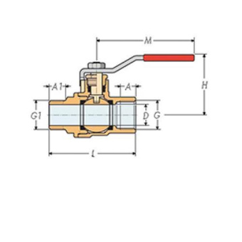 Guidi Ball Valve 1 1/2" Female-Male