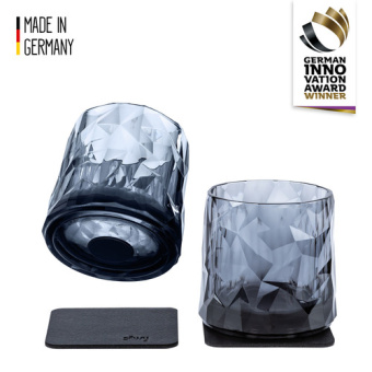 Silwy KO-WH-G-2 - Magnetic Plastic Glass Tumbler Grey, Set Of 2
