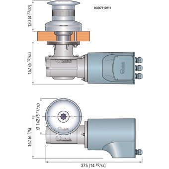 Quick FSTB15120000A00 - Horizontal Capstan Winch Tumbler 1500W 12V Drum Ø 142 mm