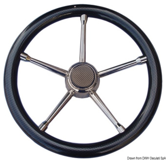 Osculati 45.135.04 - A Soft Polyurethane Steering Wheel Carbon/SS 350mm