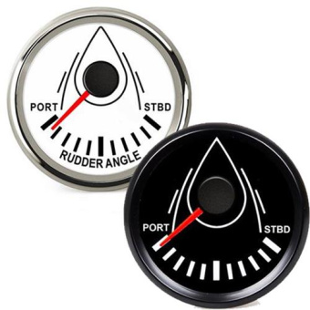 Hollex Rudder Gauge White/Stainless Steel 9-32V Ø52mm