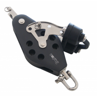 Barton N03631 - Fiddle Block Swivel with Becket and Cam Size 3 30/58mm – Plain Bearing, Ø30/58mm Sheaves, Max Rope 10mm
