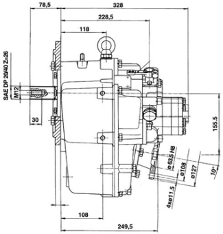 Technodrive Hydraulic Marine Gearbox TM880A, R=2,60:1