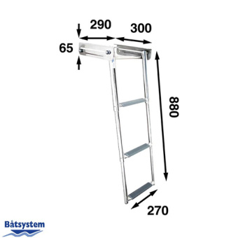 Båtsystem BKT73A - Telescopic Ladder for PB120/PB140, 3 Steps, 880 mm