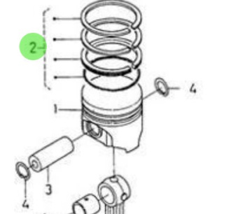 Nanni Diesel 970307556 - Piston Ring Set +0.25 mm for HE and N-Series Engines