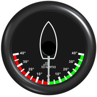 Wema 110667 - Silverline Ø52mm 0–190 Ohm Rudder Indicator Gauge Black