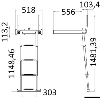 Osculati 49.569.04 - EasyUp Built-In Telescopic Ladder With Handles